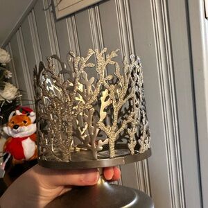 Bath & Body Works Gold Metal Tree Cutout Candle Holder